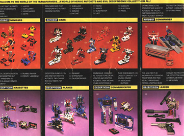 transformers g1 toys list
